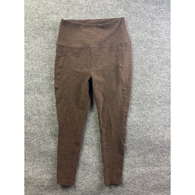 Beyond Yoga Leggings Womens L Brown Spacedye High Waisted Pockets Midi Legging