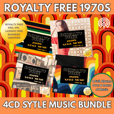 70S MUSIC CD BUNDLE VOL 1-4 X4CD   PRS PPL Licence Free Royalty Free Free UK P&P