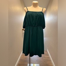 Shein 3XL Kelly Green Dress On/Off Shoulder Style