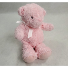 Baby Gund Pink Bear Plush 10 Inch Stuffed Animal Toy Soft Fuzzy Sewn Eyes