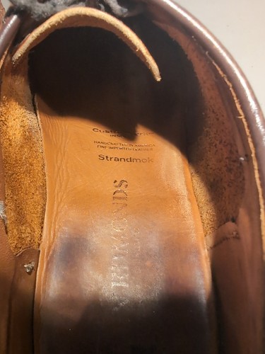 Scarpe Allen Edmonds Strand da uomo taglia 11 D in pelle marrone punta alare Oxford - Foto 8 di 12