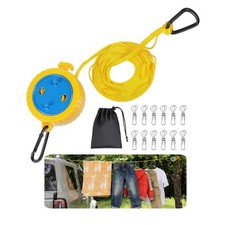 Retractable Camping Clothesline, Portable Travel Clothes Line, Windproof Laun...