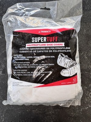 Trimaco SuperTuff Disposable Shoe Covers Polypropylene 12 Pairs Elastic Ankle
