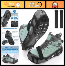 Non-Slip Ice Cleats for Snow Ice - Traction Crampons, Rubber Overshoes, Slip-O