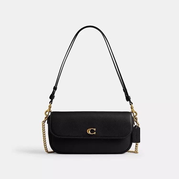 NWT Coach CAN90 Brook Flap Chain Bag Leather Crossbody in Brass