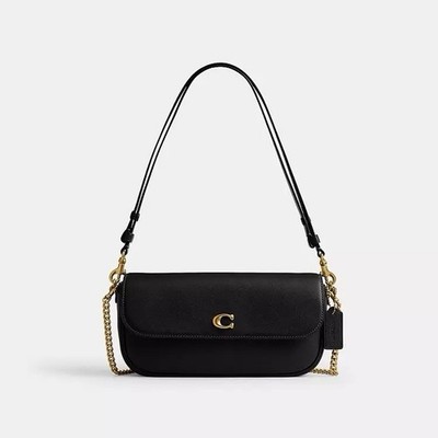 NWT Coach CAN90 Brook Flap Chain Bag Leather Crossbody in Brass