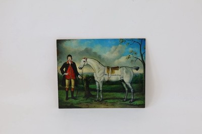 Horse Print On Board Printed To Look Like A Vintage Oil  Painting 10  X 8 