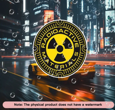 7cm RADIOAKTIVE MATERIALIEN STRAHLUNG NUKLEAR AUFKLEBER Vinyl Auto Aufkleber Folie Requisite