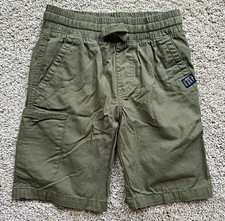 Lucky Brand Boys Pull On Cargo Chino Shorts Army Green Elastic Waist size 8 A235