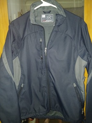 Outer boundary Womens M Rain Wind Breaker Jacket Sultry Slimming Black Grey New