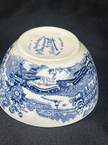 Royal Staffordshire Tonquin Pattern Blue Sugar Bowl By Clarice Cliff 3 1/8x1.75” - Picture 15 of 18