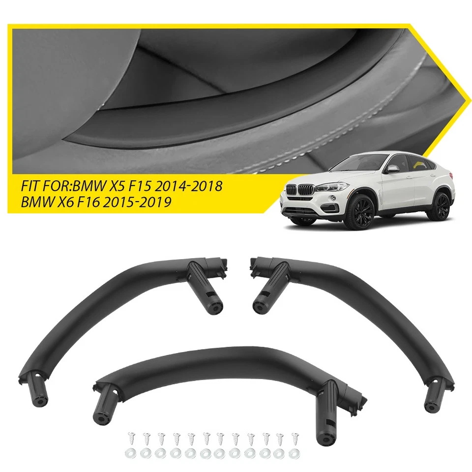 Cubierta de manija de puerta interior negra/beige para BMW X5 F15 X6 F16 2014-2018 Foto 3 de 4