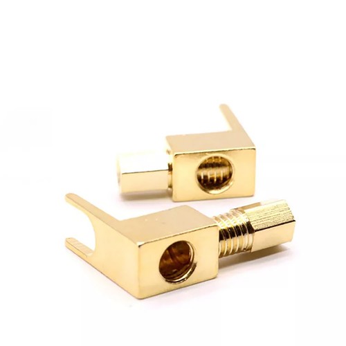 4Pcs Gold Plated Copper Spade Fork Banana Plugs Adapter For HIFI Audio Cable - Afbeelding 7 van 9