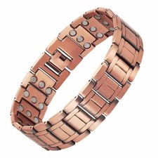 Pure Copper Magnetic Bracelet Arthritis Pain Therapy Energy Cuff Bangle - USA