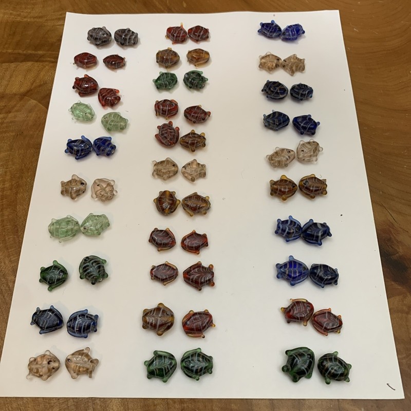 60 Assorted Glass Fish Beads for Jewelry Making Or Crafts