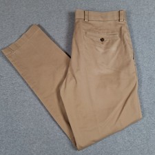 Brooks Brothers Advantage Chino Pants 33X30 Tan Milano Stretch FLAWS