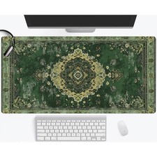 40 90cm 1pc Vintage Green Persian Rug Gaming Mouse Pad and Keyboard Mat - Large
