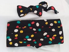 POLKADOT CUMMERBUND MATCHING BOWTIE SET MENS FORMALWARE ADJUSTABLE FUNKY WEAR