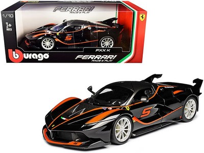 Ferrari FXX-K #5 Fu Songyang Black with Gray Top and Orange Stripes 1/18 Diecast