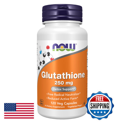 NOW Supplements, Glutathione 250 mg, Reduced Active, Detox & Free Radical Suppor