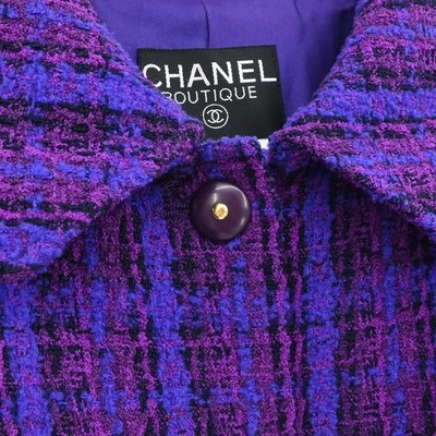 Chanel Jacket Coat Purple 95A #42 153677 | eBay