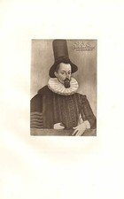 c1900 PRINT ~ KING JAMES STUART 1st of ENGLAND 6th of SCOTLAND ~ BEARD AND RUFF