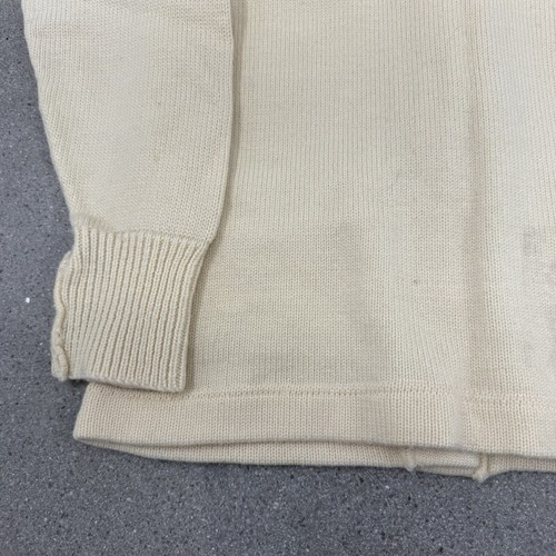 Vintage Varsity Sweater Womens Cardigan Letterman Wool White Knit 18x24 - Picture 9 of 9