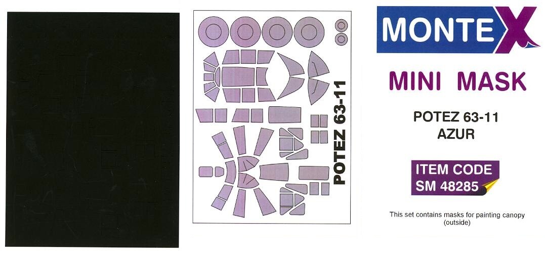 Montex 1/48 canopy masks for the AZUR Potez 63-11 - SM48285 Montex 1/48 canopy masks for the AZUR Potez 63-11 - SM48285