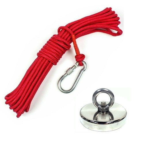 Fishing Magnet Kit Upto 2400 Lbs Pull Force Rope, Carabiner, Threadlocker, Glove - Picture 33 of 47