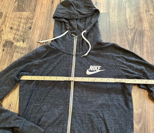 GUC Women's NIKE Full Zip Thin Hooded Sweatshirt, Heathered Dark Gray, Size: M - Picture 5 of 9