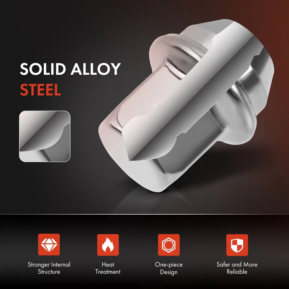 5x Tuerca de rueda plana de zinc M12-1,5 para Chevy Impala Equinox Cadillac Buick Foto 4 de 4