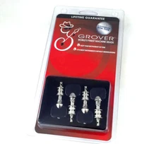 Grover Sta-Tite Patent Nickel/Black Tenor Banjo Uke Dulcimer Tuners 870