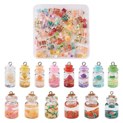 10pcs Resin Plastic Bottle Pendants Cute Juice Glass Dangle Charms Craft 26~30mm 