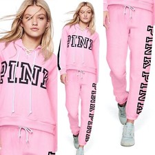 Victoria's Secret PINK Hoodie Classic Pant Pink/Black Medium M NEW