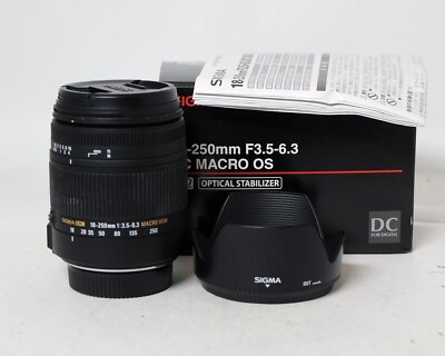 Sigma 18-250mm 1:3.5-6.3 DC Macro HSM OS Zoom Lens Nikon AF LN Digital DSLR