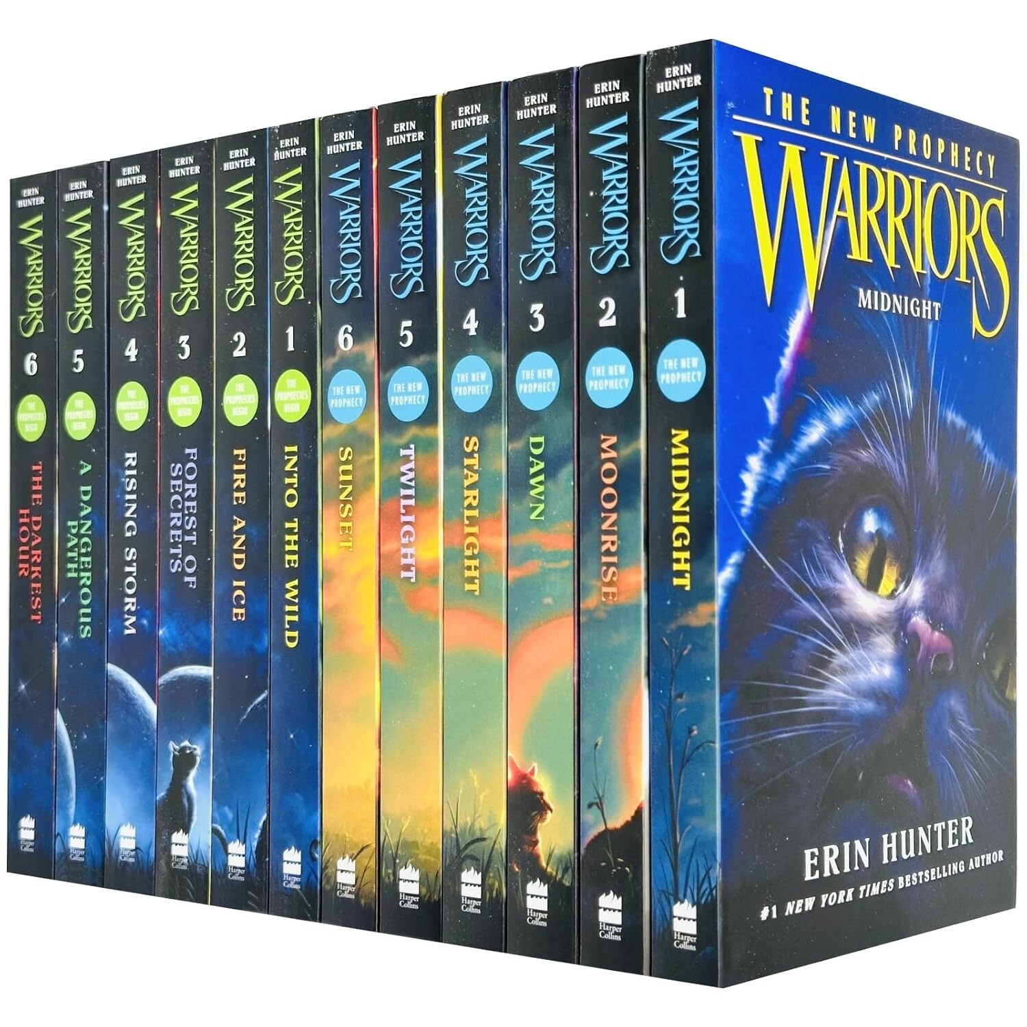 Warrior Cats Volume 1 and 2 Collection 12 Books Set by Erin Hunter Into the Wild