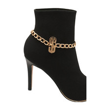 Hot Women Gold Chain Boot Bracelet Shoe Dollar Sign  Charm Bling Anklet Hip Hop