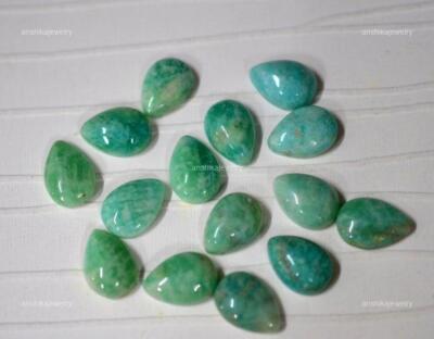 Pear Amazonite Loose Cabochon Semiprecious Gemstone Natural 18X25MM