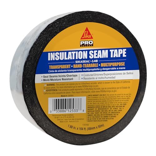 SIKA SikaSeal-148 Insulation Seam Tape - Clear, Multipurpose, Hand-Tearable 