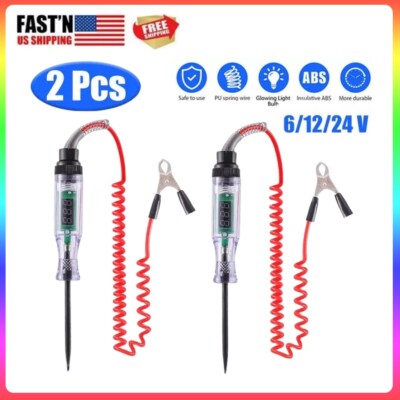 2x Digital Electric Voltage Circuit Tester Automotive Test Light Car Truck 6-24V