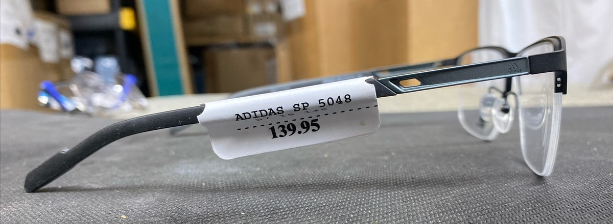 メガネ Adidas Eyeglass Frame OR5038F 005 Semi-Rim Asian Fit Adidas SP5048 005 Black Matte Half-Rim Optical Eyeglasses
