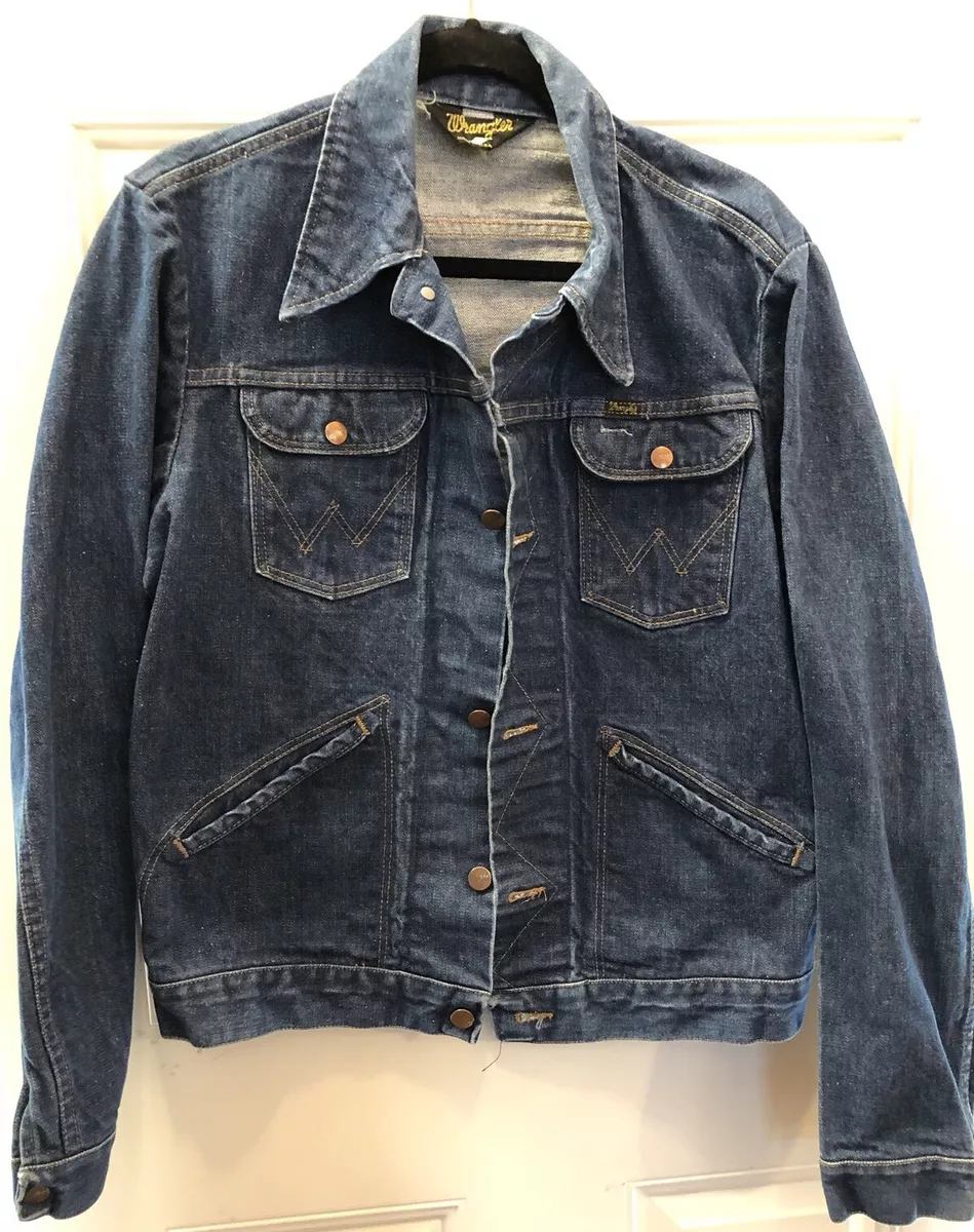 Vtg Men's Wrangler Denim Jean Jacket Western Chest 40”