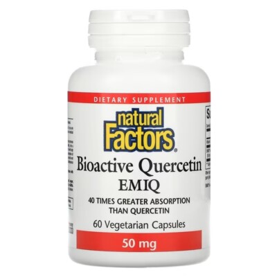 Natural Factors, Bioactive Quercetin EMIQ, 50mg, 60 Veg. Kapseln - Blitzversand