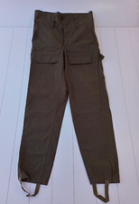 VTG 60s Czech Military Army Cargo Canvas Pants Adjustable waist 36  under x32.5