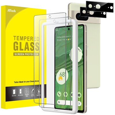 Screen Protector for Google Pixel 7 with Camera Lens Protector, 2-Pack Each