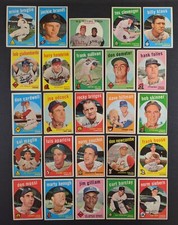 1959 Topps Baseball Starter Set 25 Cards NL Hit Kings