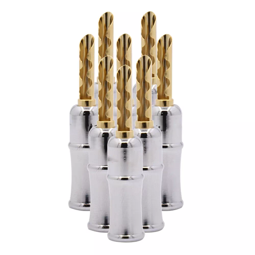 8/12PCS 4MM 24K Gold Plated Screws Lock Banana Plug HIFI Speaker Cable Connector - Picture 2 of 10