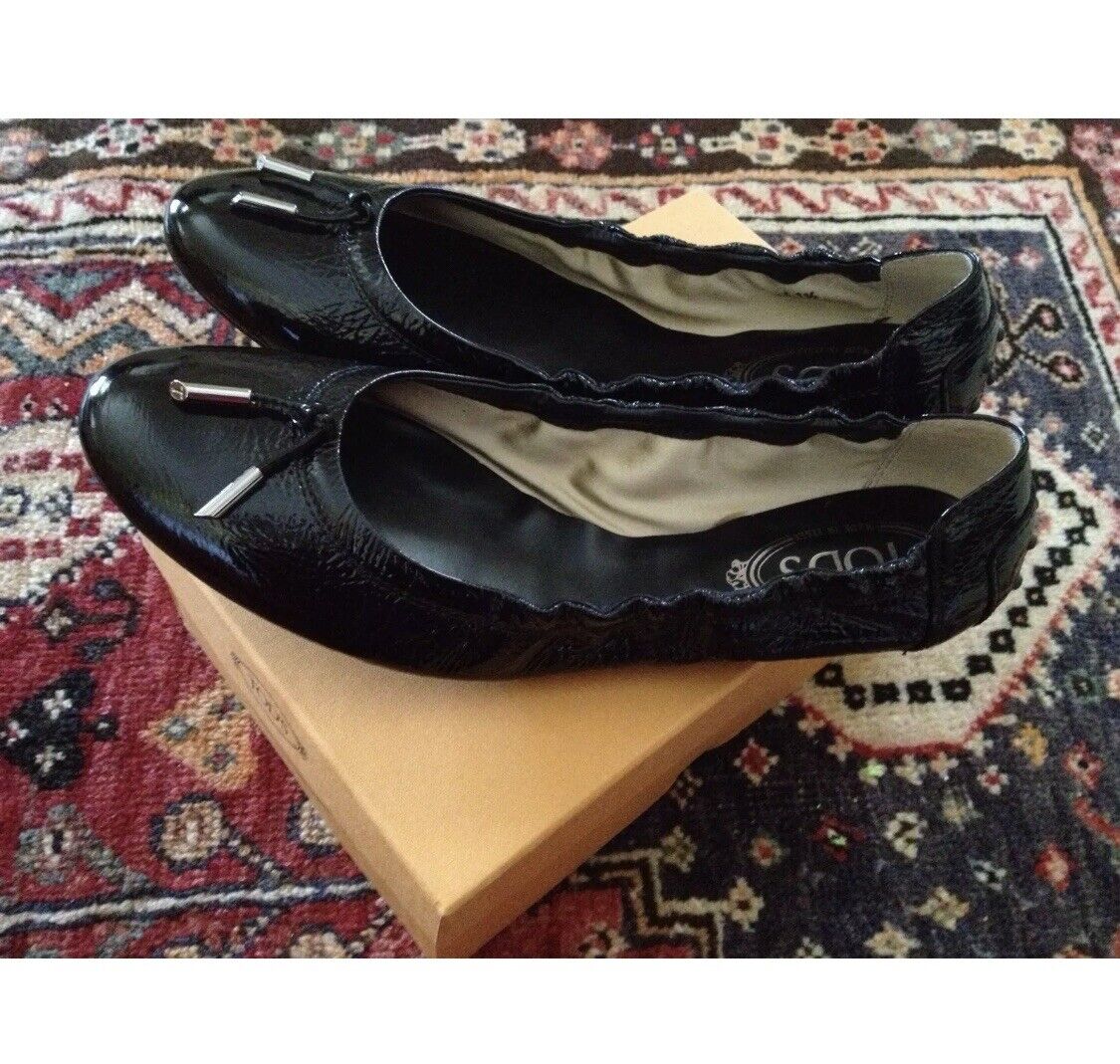 【関税&送料込み】Tod'S Dee Band Ballerina Shoe new TOD'S Tods Dee Ballerina Patent Leather Flats Driving