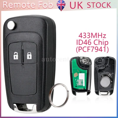 2 Button Remote Key Fob 433MHz for Vauxhall Opel Astra J Insignia Mokka Zafira