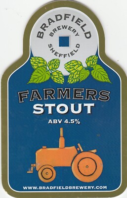 GEBRAUCHTER PUMPENCLIP VORNE - BRADFIELD BRAUEREI - BAUERN STOUT